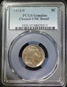 1914 S 5C バッファロー ニッケル PCGS UNC ディテール ウェルストラック コイン