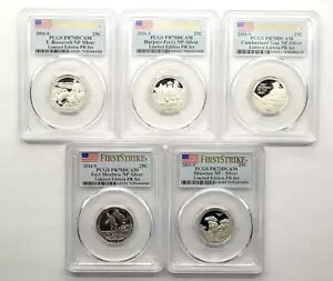 2016-S �V���o�[ �v���[�t �N�H�[�^�[ �i�V���i�� �p�[�N 5 �R�C�� �Z�b�g PCGS-PR70 DCAM �����