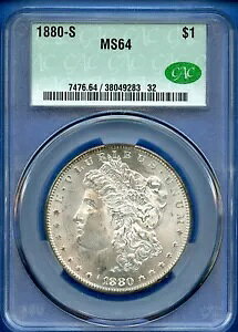 1880 S CACG MS64 ���[�K�� �V���o�[ �_���[ $1 �č������� �R�C�� 1880-S MS-64 CAC