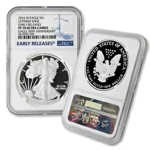 2016-W $1 �V���o�[ �C�[�O�� �v���[�t NGC PF70UCAM ER 30 ���N�L�O���^�[�h �G�b�W �R�C��
