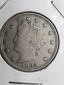 1894 LIBERTY V NICKEL VF BOLD LIBERTY ۂ̃RCgŃO[hĂ