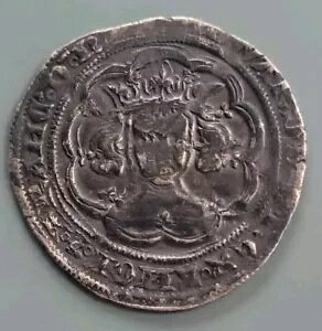 イングランド エドワード 3 世シルバー グロート コイン プレ条約 グッド グレード 4.5 グラム