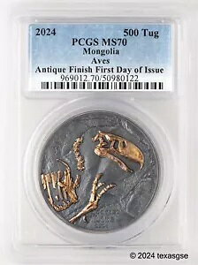 2024 �����S�� 500tog 1oz �V���o�[ Evolution of Life - Aves PCGS MS70 ����