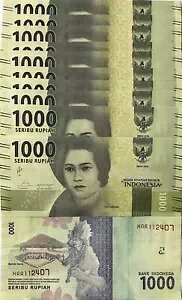 インドネシア 1000ルピア 2016 P 154 XAA 交換ロット 10 UNC