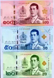 ^CZbg 3 PCS 20 50 100 BAHT ND 2018 P 135 136 137 UNC 2nd TYPE