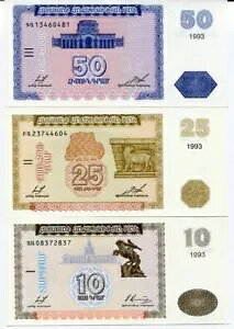 AjA Zbg 3 PCS 10 25 50 h 1993 P 33 34 35 UNC