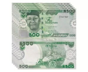 ナイジェリア 500 ナイラ 2024 P 48 UNC ロット 5 個 NR