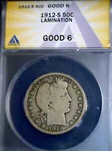 1912s �G���[ ANACS G6 ���~�l�[�V���� �o�[�o�[ �n�[�t�_���[ �V���o�[ �R�C�� ���A �^�C�v NR