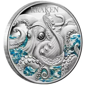 Mythical Creatures Giant Octopus Silver Coin (1st) 2023 - jEG - 2 IX PP J[-