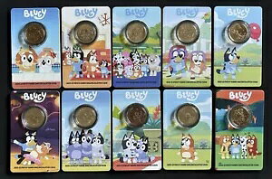2024 Bluey $1 �h�� �J�[�h�R�C�� 10 �Z�b�g UNC �閧�}�[�N �C���n���h ��������