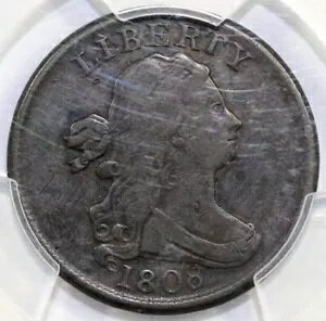 1808 1/2c �h���[�v�o�X�g �n�[�t�Z���g PCGS VF �f�B�e�[���N���[�j���O�ς�