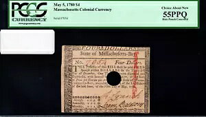 }T`[ZbcAn Fr#MA-281 1780 N 5  5  $4 PCGS 55 PPQ *Baldwin Sig*