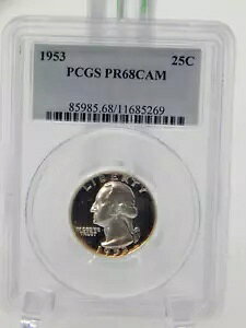 1953 PCGS �O���[�h PR68 �J���I - ���V���g�� �N�I�[�^�[ 25C (BT393)
