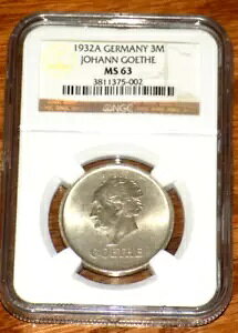 ���C�}�[���h�C�c �Q�[�e�v 100 ���N 3 ���C�q�X�}�[�N 1932A NGC MS63 UNC �R�C��