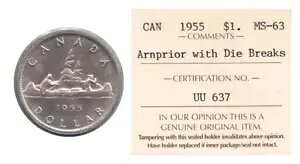 1955 h 1 h Ji_ Vo[ (80%) RC ARNPRIOR/DIE BREAKS ICCS O[h MS-63