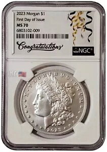 2023-P $1 MORGAN DOLLAR NGC MS70 FDOI Congratulations ���x�� �V���o�[ �R�C���B