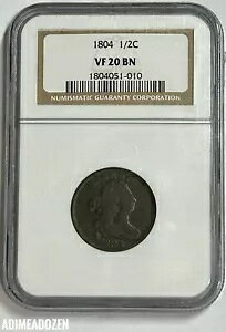 1804 1/2C �h���[�v�o�X�g �n�[�t�Z���g (NGC VF20 BN) SE24905KG