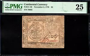 �嗤�ʉ� Fr#CC-50 1776 �N 11 �� 2 �� $5 PMG 25
