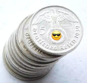 hCc bg 10x RC 5 REICHSMARK 1936 - 1939 SWASTIKA Vo[ 3RD REICH WW2 }[N