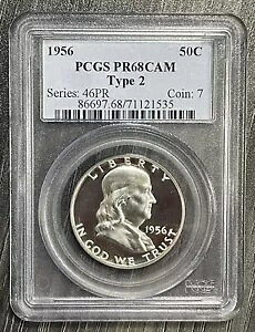 1956 �t�����N���� �^�C�v 2 �v���[�t �n�[�t�_���[ �O���[�h (PCGS PF68CAM) **�J���I** 50C �R�C��