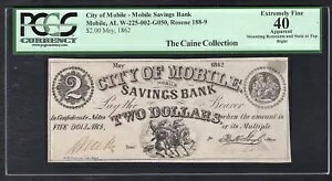 1862�N $2 �V�e�B�E�I�u�E���o�C�� ���o�C�����~��s �A���o�} �����m�[�g PCGS EF-40