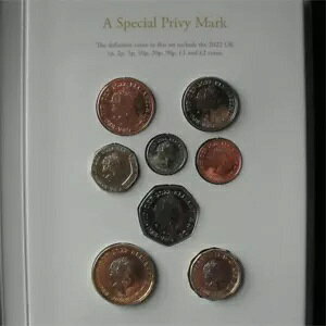 英国 2022 年 HM クイーン エリザベス 2 世記念コイン、プライベート マーク 26/22 BU セットより