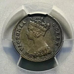 希少な 1879 中国香港 10 セント銀貨 - PCGS XF 詳細