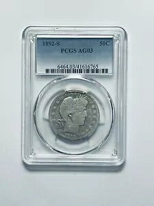 1892-S �����X �n�[�t�_���[ PCGS AG03