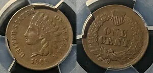 アメリカ 1866 1c 1 セント PCGS AU53 #1175