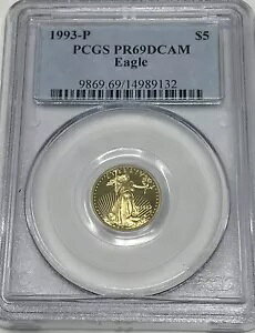 1993-P USA 1/10oz �S�[���h �C�[�O�� PCGS �F�� PR69 DCAM�B M-622