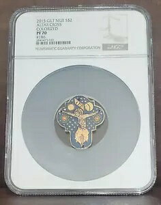 2015 NGC PF 70 NIUE 1oz �V���o�[ $2 �uALTAR CROSS�v �J���[���C�Y�h #186