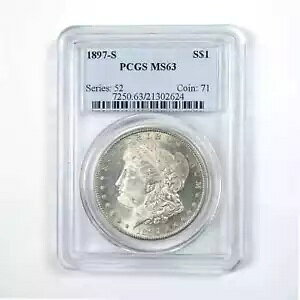 1897 S �����K�� �h�� MS 63 PCGS �V���o�[ $1 �����ʃR�C�� SKU:I13700