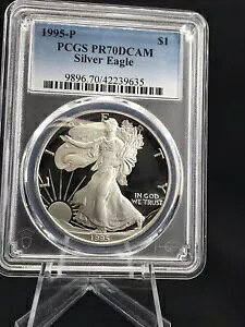 1995-P �A�����J�� �V���o�[ �C�[�O�� - PCGS PR70DCAM - �L�[���t - loc.grn005