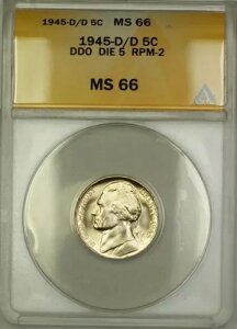 1945-D/D RPM-2 DDO DIE 5 펞Vo[ WFt@[\ jbP 5c RC ANACS MS-66 (C)