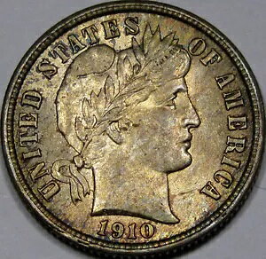 1910 Barber Dime Gem BU+... 100% �I���W�i���A�f�G�ȃg�[��!!�f���炵���R�C���ł�!!