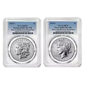 2024-S ���o�[�X �v���[�t $1 ���[�K���ƃs�[�X �V���o�[ �_���[ 2 �Z�b�g PCGS PR70 �u���[...