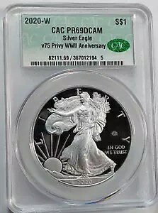 2020 W CAC PR69DCAM 񎟐E V75 vCx[g AJ v[t Vo[ C[O .999 Vo[ RC