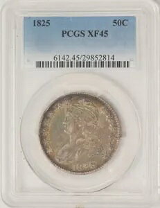 1825 �L���b�v�h �o�X�g �n�[�t 50c XF45 PCGS 949147-43