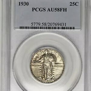 1930 25c PCGS AU58 FH twbh X^fBO oeB NH[^[ OBH I[h u[ z_[