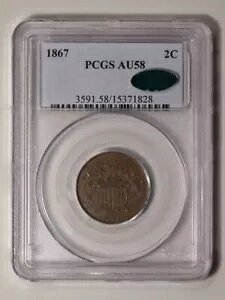 1867 2C 2 �Z���g �s�[�X PCGS AU58BN (CAC)