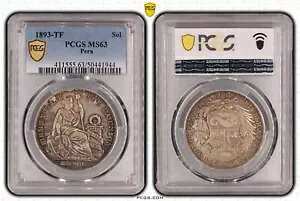 �R�C�� �V���o�[ �y���[ �\�� 1893 PCGS MS63 �ۑ���Ԃ̗ǂ� POP 3/2 nswleipzig