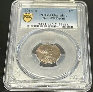 1914-D リンカーン セント PCGS XF ディテール ベント.キー日付
