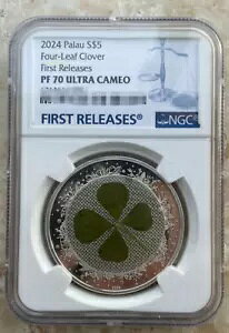 2024 NGC PF 70 ULTRA CAMEO �p���I S$5 Four.Leaf Clover ���񃊃��[�X�R�C��