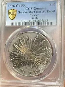 1876 8R メキシコ オールド コイン シルバー ピース 鑑定済 1 ペソ レア 珍品 コレクション