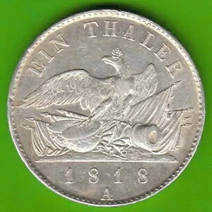 Coin Talers Prussia Cannon Thaler 1818 A better than vz ɔ nswleipzig
