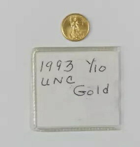 1993 アメリカン ゴールド イーグル 1/10 オンス 未流通の本物の 5 ドル金貨