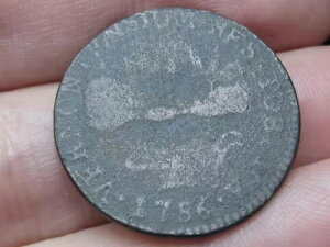 1786 年 バーモンテンシウム バーモント州の植民地風景 銅 - 金属探知機で発見?