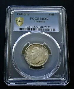1940 �ᒒ�� 1/- �V�����O �V���o�[ �R�C�� �W���[�W 6 �� PCGS MS62 ������