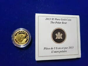 ?? 2013 POLAR BEAR 1/10 �I���X .9999 �S�[���h �R�C�� O �J�i�_ $5 �v���[�t �R�C�� COA #/4000�t��