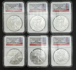 �V�b�N�X (6) 2014 S $1 �A�����J�� �V���o�[ �C�[�O�� - NGC MS70 ���������[�X �O���[�h MS70 San